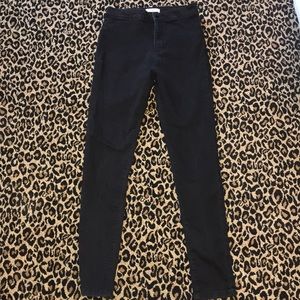 High rise black skinny jeans